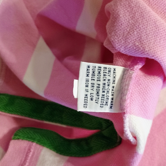Rare Vintage Polo Ralph Lauren Polo Shirt XLT Big Pink White Collar Quilted - Picture 8 of 9